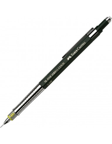 Faber-Castell TK-Fine Vario L Portaminas HB 0.35mm - Con Goma de Borrar - Clip de Metal - Color Verde