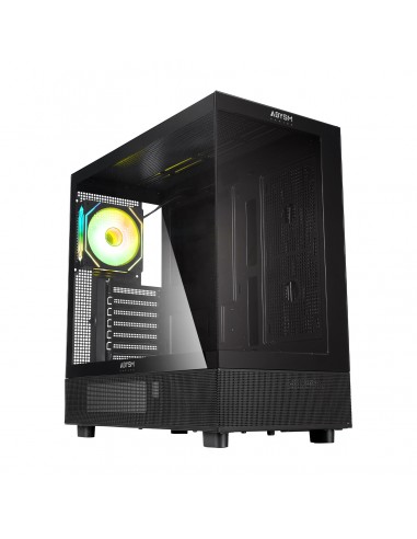 Abysm Danube Sava H400 Black Caja Torre ATX-ITX-Micro ATX - Lateral y Frontal Cristal Templado - 3.5" y 2.5" - USB-A-USB-C