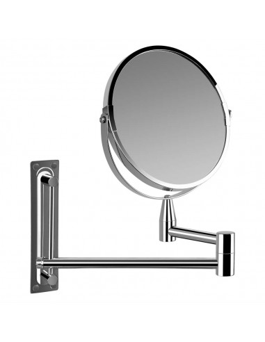 Orbegozo ESP 4000 Espejo Cosmetico Extensible - Doble Cara con Aumento X5 - Acabado Cromado - Soporte de Pared Incluido - Ø