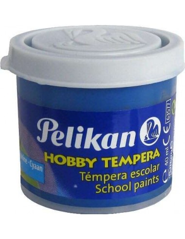 Pelikan Tempera Escolar Frasco 40ml - Facil de Lavar - Ideal para Actividades Escolares - Color Azul