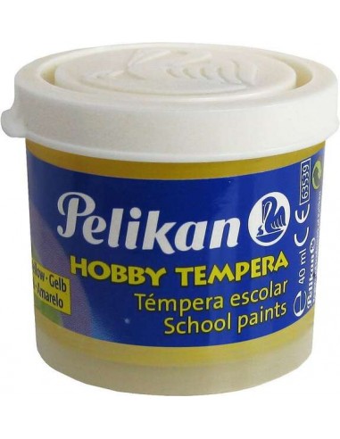 Pelikan Tempera Escolar Frasco 40ml - Facil de Lavar - Ideal para Actividades Escolares - Color Amarillo