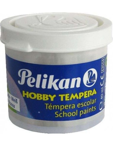 Pelikan Tempera Escolar Frasco 40ml - Facil de Lavar - Ideal para Manualidades - Color Blanco