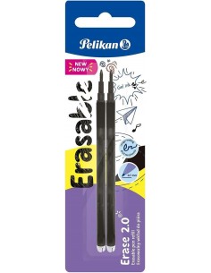 Pelikan Blister 2 Erase 2.0 Recambio - para Lapiz Borrador Erase 2.0 - Color Negro