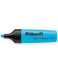 Pelikan Subrayador Textmarker 490 - Base de Agua - 3 Anchos de Trazo - Color Azul Fluorescente