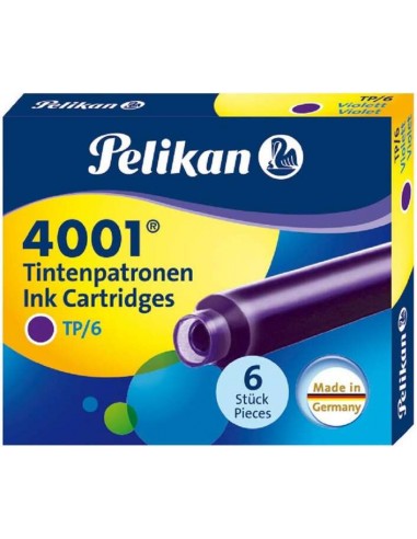 Pelikan Caja de 6 Cartuchos 4001 TP 6 - Compatible con Plumas Estilograficas Pelikan - Color Violeta