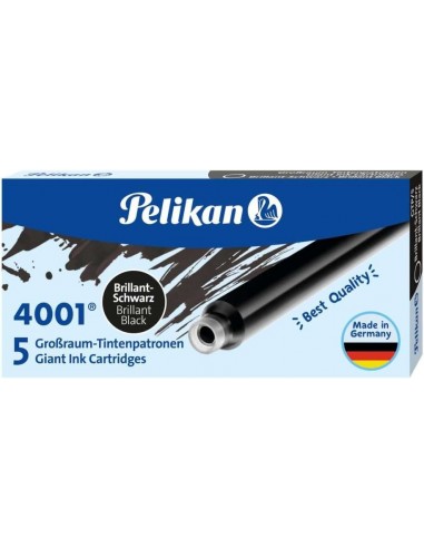Pelikan Caja de 5 Cartuchos Largos 4001 GTP 5 - Tinta de Alta Calidad - Compatible con Plumas Estilograficas - Facil de