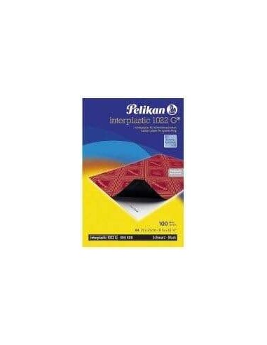 Pelikan Paquete de 10 Papel Carbon Interplastic 1022G - Ideal para Copias Precisas y Limpias - Color Negro