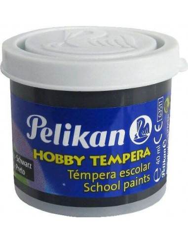Pelikan Tempera Escolar Frasco 40ml - Facil de Lavar - Ideal para Proyectos Escolares - Color Negro