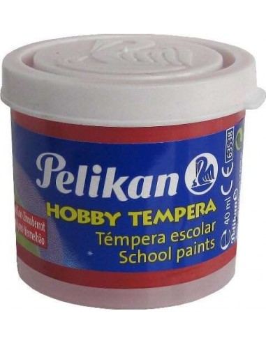 Pelikan Tempera Escolar Frasco 40ml - Facil de Usar - Ideal para Actividades Escolares - Color Bermellon