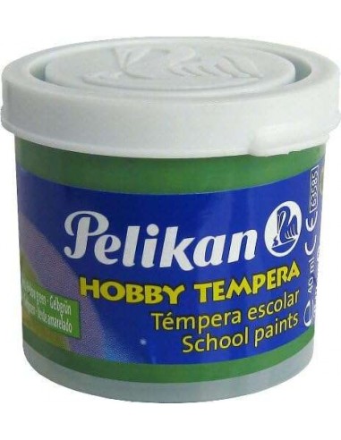 Pelikan Tempera Escolar Frasco 40ml - Facil de Lavar - Ideal para Actividades Escolares - Color Verde