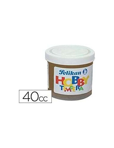 Pelikan Tempera Escolar Frasco 40ml - Ideal para Proyectos Escolares - Facil de Lavar - No Toxica - Color Siena Tostada