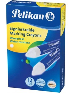 Pelikan Barra para Marcar 762 12 - 12mm - Resistente al Agua - Facil de Borrar - Ideal para Resaltar Texto - Color Blanco
