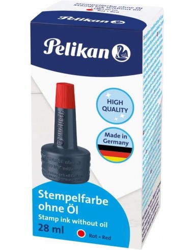 Pelikan Tinta de Sellar sin Aceite - 28ml - Secado Rapido - Resistente al Agua - Color Rojo Intenso