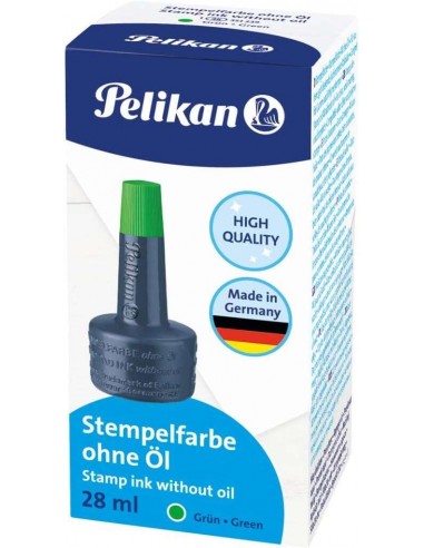 Pelikan Tinta de Sellar sin Aceite - 28ml - Secado Rapido - Resistente al Agua - Color Verde Intenso