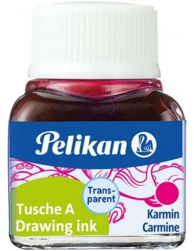 Pelikan Tinta China 523 10ml N.2 - Botella de 10ml - Ideal para Dibujo y Caligrafia - Color Carmin