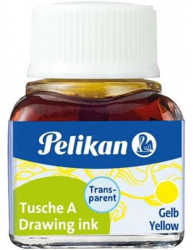 Pelikan Tinta China 523 10ml N.5 - Botella de 10ml - Resistente al Agua - Ideal para Dibujo y Caligrafia - Color Amarillo