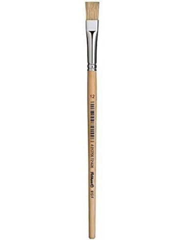 Pelikan Pincel Serie 613F N 12 - Pincel de Punta Plana de Pelo Natural - para Colores Pastosos - Ideal para Oleo-Acrilico y
