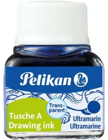 Pelikan Tinta China 523 10ml N.9 - 10ml - Resistente al Agua - Ideal para Dibujo y Caligrafia - Color Azul Ultramar
