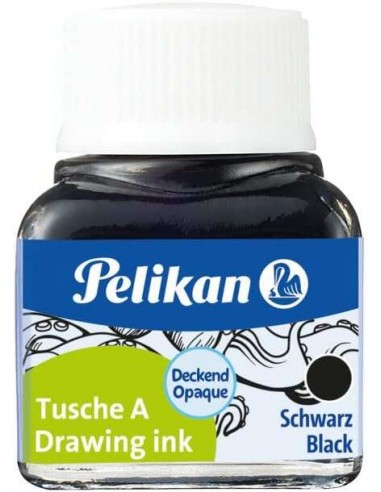 Pelikan Tinta China 523 10ml N.17 - Tinta de Alta Calidad - Resistente al Agua - Ideal para Dibujo y Caligrafia - Color Negro