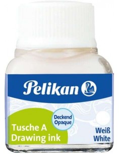 Pelikan Tinta China 523 10ml N.18 - 10ml - Resistente al Agua - Secado Rapido - Color Blanco