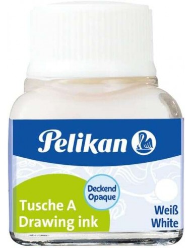 Pelikan Tinta China 523 10ml N.18 - 10ml - Resistente al Agua - Secado Rapido - Color Blanco