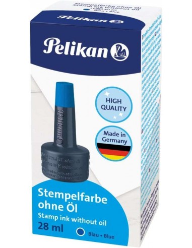 Pelikan Tinta de Sellar sin Aceite - 28ml - Secado Rapido - Resistente al Agua - Color Azul Intenso