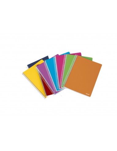 Ancor Classic Stripes Cuaderno Espiral Tamaño Folio Cuadriculado 4x4mm - 80 Hojas 90gr - Tapa de Plastico - Colores Surtidos