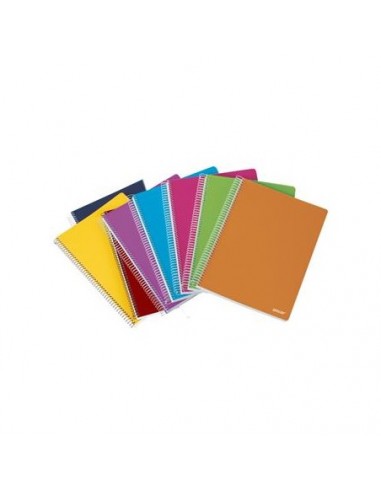Ancor Classic Stripes Cuaderno Espiral Tamaño Folio Pautado Horizontal - 80 Hojas 90gr - Tapa de Plastico - Colores Surtidos