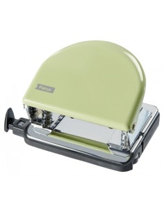 Petrus 52 Retro Taladro Perforador Metalico - Hasta 20 Hojas - Marcas de Formato - Facil Vaciado - Punzones 5.5mm - Color