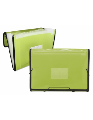 Ingraf Carpeta Frame Fuelle 13 Bolsillos - Polipropileno Translucido - Gomas y Solapas - Tamaño A4
