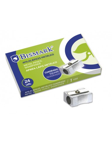 Bismark Afilalapiz Metal Cuadrado Afilalapiz de Aluminio - Forma Rectangular o en Cuña - Sencillos o Dobles para Lapices