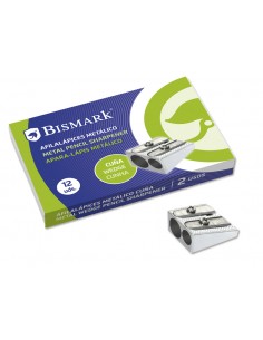 Bismark Afilalapiz Metal Cuña - Aluminio - Forma Rectangular o en Cuña - Sencillos o Dobles para Lapices Normales o Gruesos