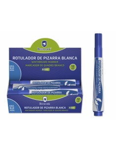 Bismark Rotulador Pizarra Tinta a Base de Alcohol - Punta Media de Fibra Acrilica - Punta Redonda - Color Azul