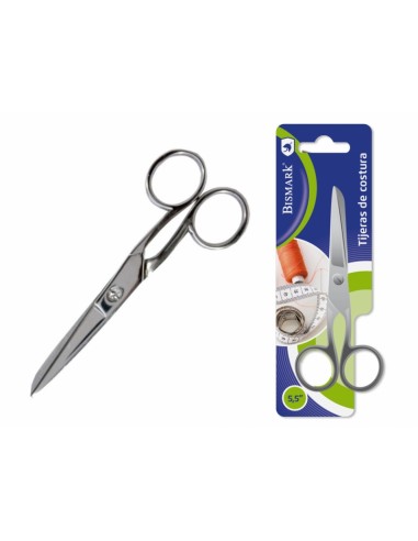 Bismark Tijera de Costura 5.5 en Acero Inoxidable - Fijacion por Tornillo - Presion Constante Entre Hojas - Presentacion en