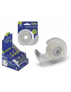 Bismark Portarrollos con Cinta Adhesiva Invisible - Cuerpo de Plastico - Incluye Cinta de 33 Metros - Ideal para Uso Escolar