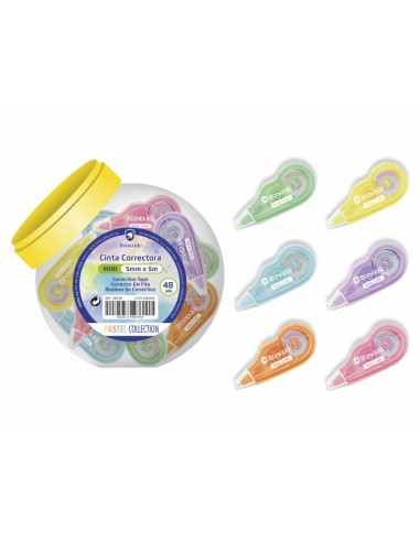Bismark Mini Cinta Correctora Pastel - Alta Calidad - Correccion Instantanea - No Mancha - No Deja Huella en Fotocopias
