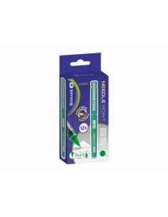 Bismark Boligrafo Tinta Liquida Punta Aguja - Escritura Suave - Alta Precision - Durabilidad Prolongada - Color Verde