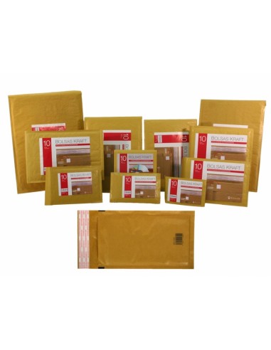 Bismark Bolsa Acolchada Kraft N-12 120x215mm - Recubrimiento Interno de Laminas de Burbuja de Aire - Cierre Autoadhesivo -