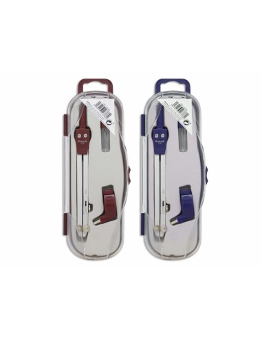 Bismark Compas Escolar Una Articulacion con Adaptador Universal - Incluye Tubo de Minas - Presentado en Estuche de Plastico -