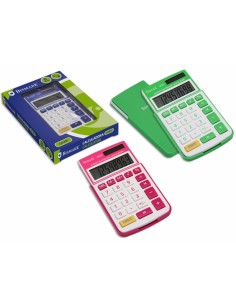 Bismark Calculadora Escolar de 8 Digitos - Tapa Dura - Funciones Basicas y Memoria - Alimentacion Solar y a Pilas - Colores