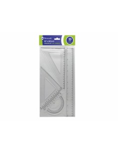 Bismark Quality Pack de Reglas para Dibujo - Incluye Regla Escuadra Cartabon y Transportador - Graduados y Biselados - Ideal