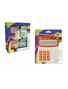 Bismark Calculadora Bismark C-52 Escolar de 8 Digitos - Funciones Basicas y Memoria - Alimentacion Solar y a Pilas - Colores