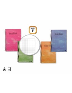 Golden Cuaderno Tapa Normal Plastificada - 80 Hojas - Margen Remarcado - Diferentes Tipos de Rayado - Colores Surtidos