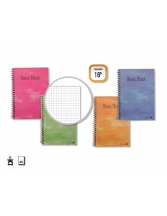 Golden Cuaderno Tapa Normal 80 Hojas - Tapa Plastificada - Margen Remarcado - Diferentes Tipos de Rayado - Colores Surtidos