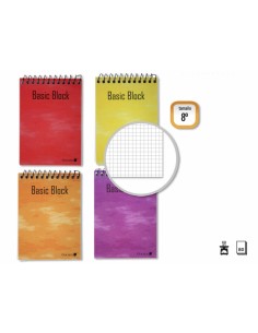 Golden Cuaderno T.N. 8-80 Hojas Apaisado Cuadricula - Espiral Superior - Tapa Plastificada - Margen Remarcado - Solores