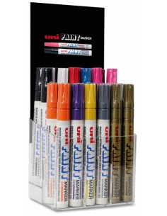 Uni-ball PX-20 30P Expositor de 30 Marcadores de Pintura - Punta Acrilica de Bala 2.2-2.8mm - Permanente en Todas las