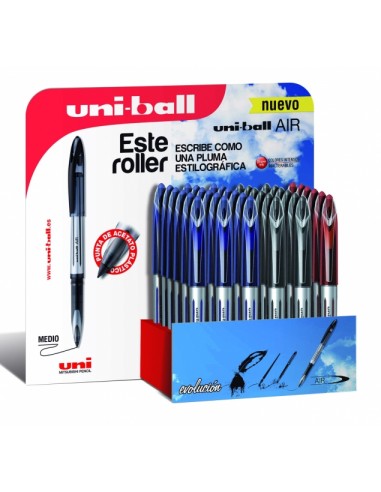 Uni-ball AIR UBA-188-L Expositor de 36 Rollerballs - Punta de Bola 0.7mm - Escritura como Pluma Estilografica - Tinta