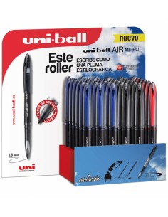 Uni-ball AIR MICRO UBA-188-M Expositor de 36 Rollerballs - Punta de Acetato Plastico 0.5mm - Escribe como Pluma Estilografica