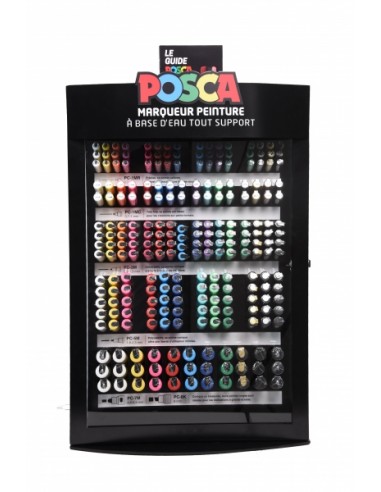 Posca Expositor de 281 Marcadores de Pintura - Punta de Poliester - Tinta Pigmentada Base Agua - Resistente a la Luz - Color