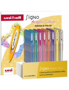 Uni-ball UM-120AC Signo Angelic Expositor de 48 Rollers de Tinta Gel - Punta de Bola 0.7mm - Tinta Resistente al Agua y Luz -